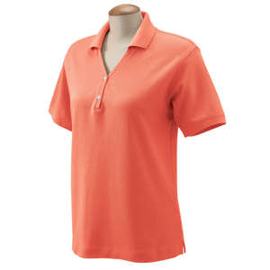 Devon and Jones Women's Short Sleeve Polo Shirt Orange, Tangerine