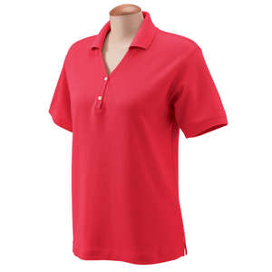 Devon and Jones Women's Short Sleeve Polo Shirt Red