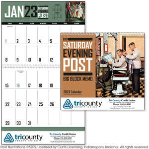 Custom Promotional The Saturday Evening Post Big Block Memo Calendar - 2013