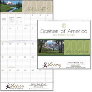 Custom Promotional Scenes of America Big Block Memo Calendar - 2013