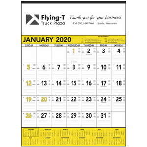 Custom Promotional Yellow & Black Contractor's Memo (13-sheet) Calendar - 2013