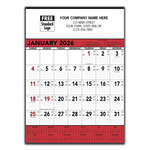 Imprinted Large Wall Calendars - Red & Black Contractor's Memo (13-sheet) Calendar - 2013