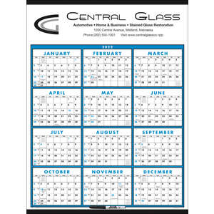 Custom Promotional Span-A-Year (Laminated with Marker) Calendar - 2013