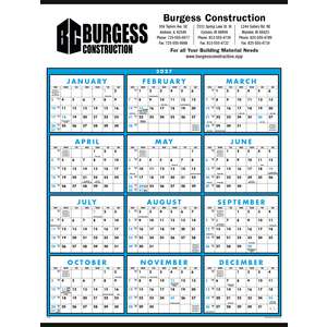 Custom Promotional Span-A-Year Non-Laminated Calendar - 2013