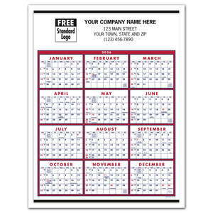 Custom Promotional Span-A-Year Calendar 22" x 29" - 2013