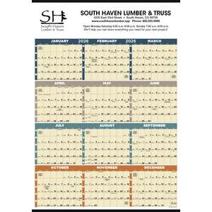 Custom Promotional Time Management Span-A-Year (Non-Laminated) Calendar - 2013