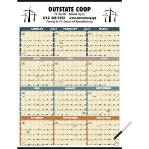 Time Management Span-A-Year (Laminated w/Marker) Calendar - 2013 