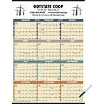 Promotional Desktop & Office Items - Time Management Span-A-Year (Laminated w/Marker) Calendar - 2013