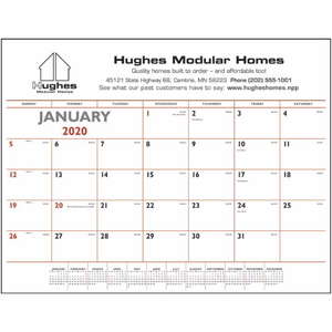 Custom Promotional Desk Pad (Red & Black) Calendar - 2013