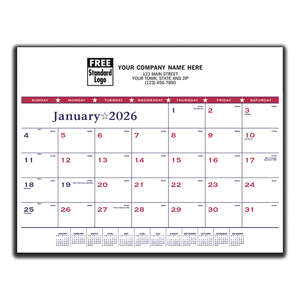 Custom Promotional Patriotic Desk Pad Calendar - 2013