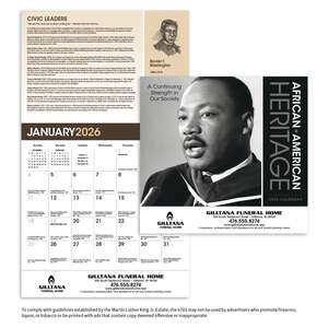 Custom Promotional African-American Heritage: Dr. M Luther King, Jr. Calendar - 2013
