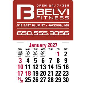 Custom Promotional 2-Color Stick Up Calendar, English (13-Month) - 2013