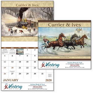Custom Promotional Currier & Ives - Stapled Calendar - 2013