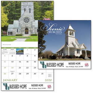 Custom Promotional Scenic Churches - Stapled Calendar - 2013