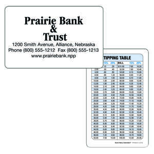 Wallet Card (Tipping Table) Calendar - 2013 