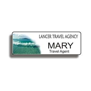 Custom Promotional White PVC Badge - 1" x 3", Full Color