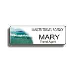 Custom Badges - White PVC Badge - 1" x 3", Full Color