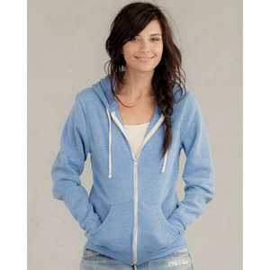 Alternative Apparel Long-Sleeve Zip Eco Hoodie Blue, Eco Royal 