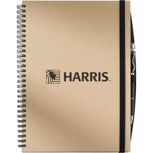 FastBook Large Hardcover NoteBook with PenPort - 70 Sheets, 7