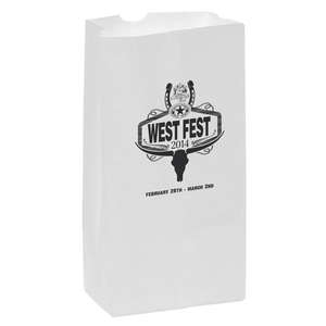 Custom Promotional White Paper Grocery Bag - 8#