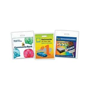 Custom Promotional Take Home Plastic Bag with Die Cut Handle - 9" x 13", Full Color