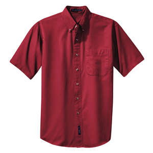 Port Authority Short Sleeve Twill Shirt Burgundy