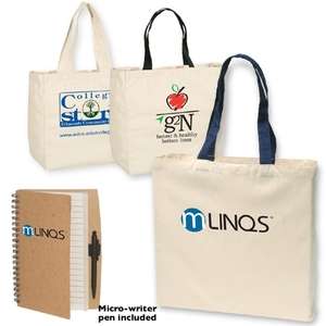 Custom Promotional Eco Tote 'n Note Combo