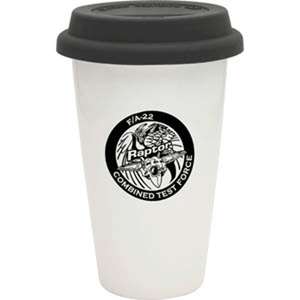 Custom Promotional Double Wall Porcelain Cup with Lid