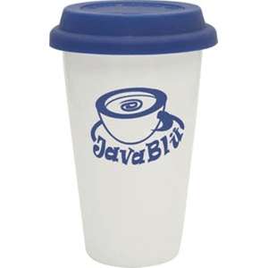 Double Wall Porcelain Cup with Lid 