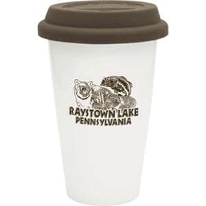 Double Wall Porcelain Cup with Lid 