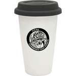 Customized Coffee Mugs - Double Wall Porcelain Cup with Lid