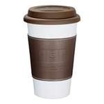 Logo Coffee Mugs - Double Wall Ceramic Tumbler w/ Sleeve