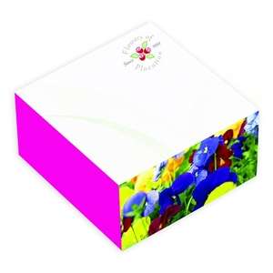 Custom Promotional Stick-to-Notes Adhesive Cube - 3" x 3" x 1-1/2"
