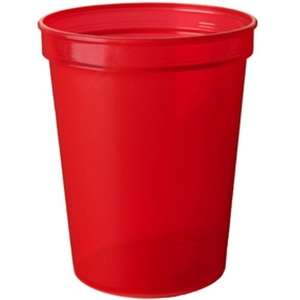 Smooth Stadium Cup - 16 oz. Red, Translucent