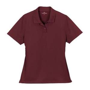 Women's Vansport Omega Solid Mesh Tech Polo Maroon, Deep
