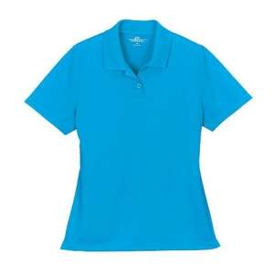 Women's Vansport Omega Solid Mesh Tech Polo Blue, Island