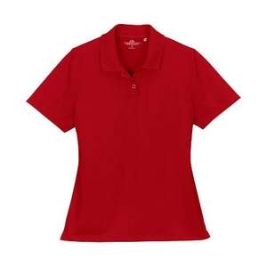 Women's Vansport Omega Solid Mesh Tech Polo Red, Sport
