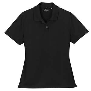 Women's Vansport Omega Solid Mesh Tech Polo Black