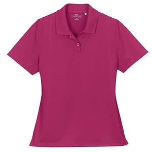 Women's Vansport Omega Solid Mesh Tech Polo Pink, Berry