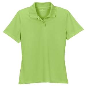 Women's Vansport Omega Solid Mesh Tech Polo Green, Lime