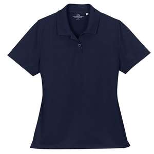 Women's Vansport Omega Solid Mesh Tech Polo Blue, Navy