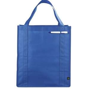 PolyPro Large Foldable Snap Tote Bag Blue, Royal