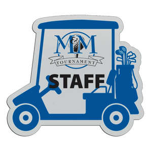 Custom Promotional Golf Cart Badge 3"x2-3/4"