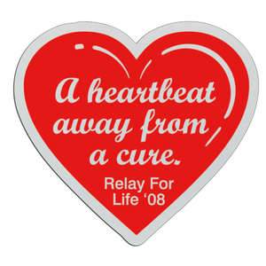Custom Promotional Heart Badge 3-1/4"x3"