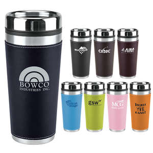 Custom Promotional 16 oz Leatherette Tumbler