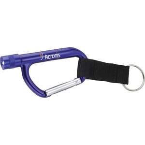 Custom Promotional Flashlight Carabiner with Strap