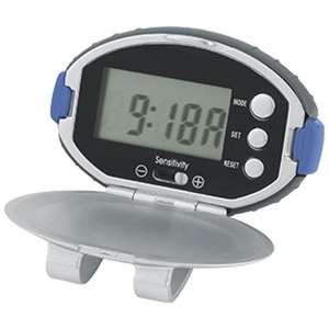 Oval Clip-On Pedometer/Clock 