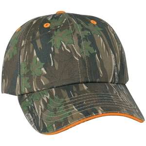 Camouflage Cap with Safety Orange Sandwich Bill