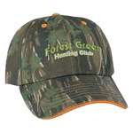 Imprinted Headwear - Camouflage Cap with Safety Orange Sandwich Bill