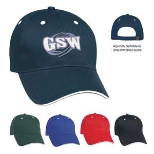 Custom Promotional Structured Brushed Twill Sandwich Cap